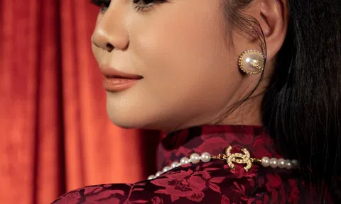 Hoa hậu Hồng Linh gây ấn tượng với bộ ảnh Tết