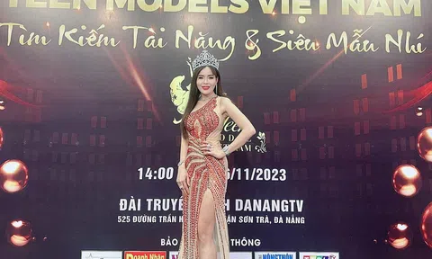 Á hậu Trúc Linh xinh đẹp, nổi bật tại họp báo cuộc thi Teen Models VietNam 2023